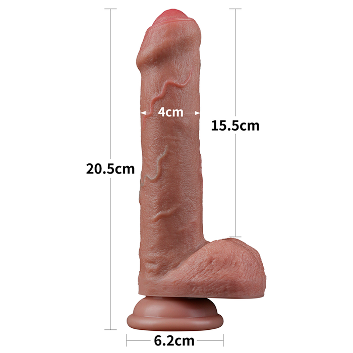 Dildo Realista 8'' Dual Layered Silicone Cock