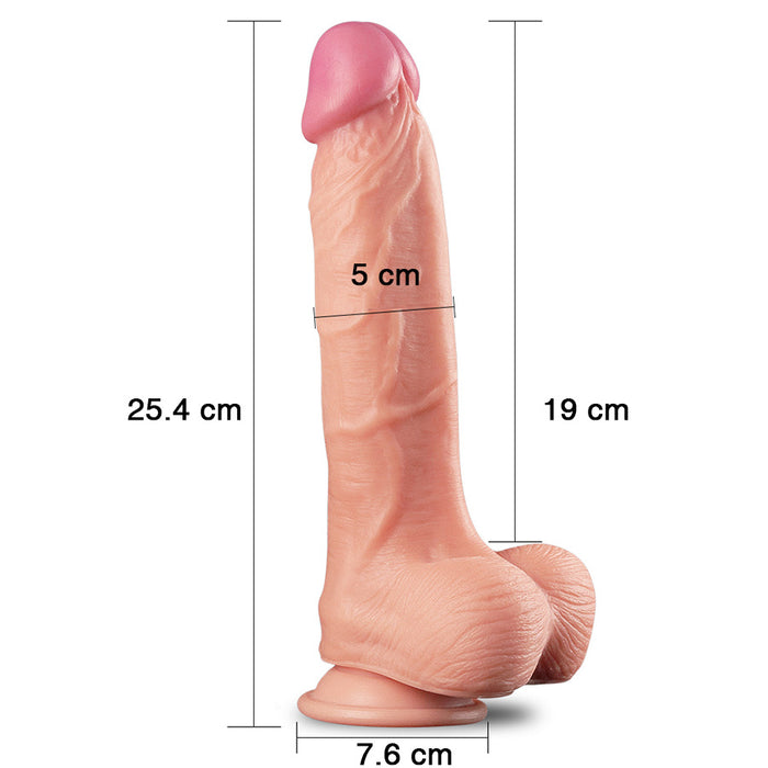 Dildo Realista 10" Dual Layer Platinum Silicone Cock