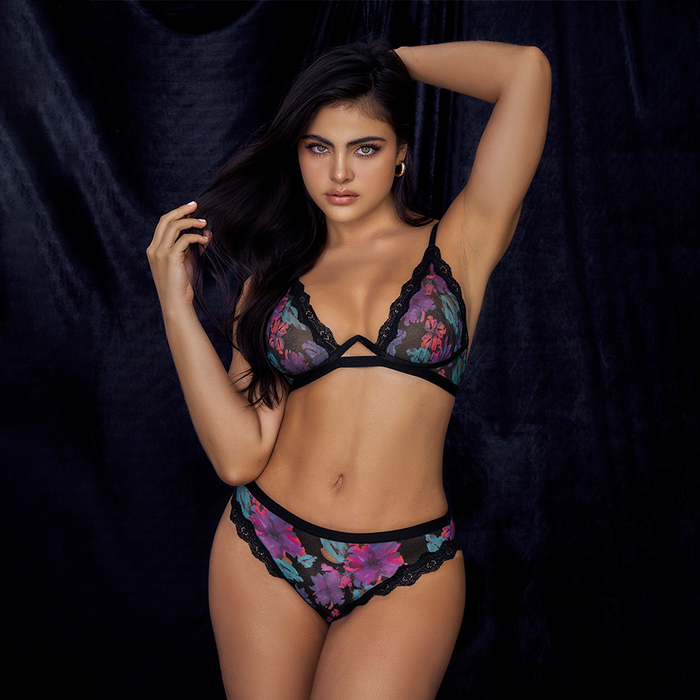 Conjunto 2 Piezas Con Varilla Negro Estampado