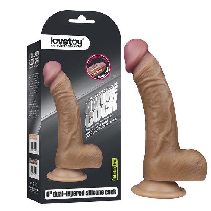 Dildo 8'' Layered Cock Brown