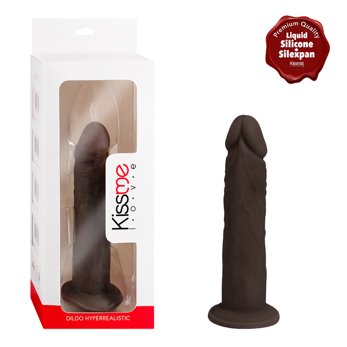 Premium Silicone Dildo Hyperrealistic Talla M Brown