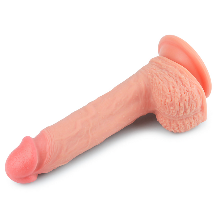 Dildo Dual Layered Platinum Silicone Flesh 8.5''