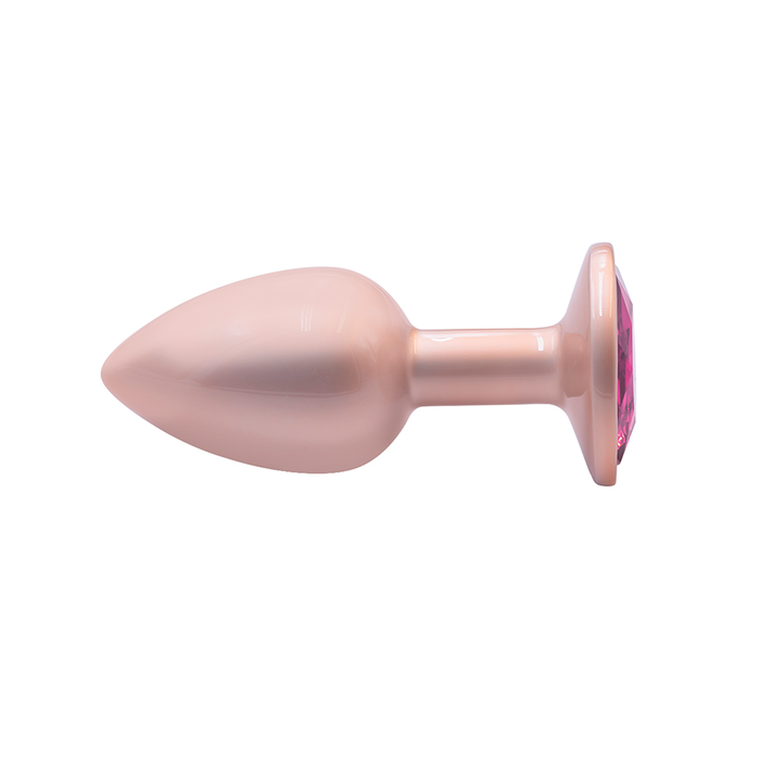 Jewelry Skin Anal Plug Gold Metal/Rose Talla S