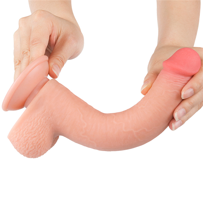 Dildo Sliding Skin Dual Layer Dong 9.0''