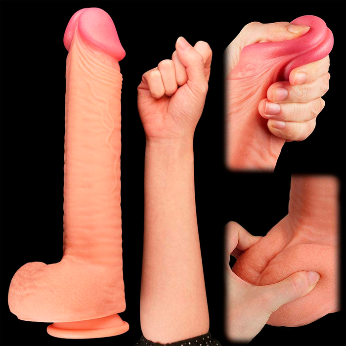 Dildo Silicones 12" Dual Layered Platinum Cock