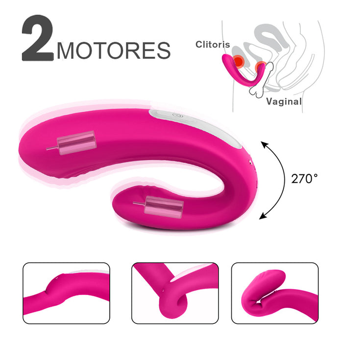 Vibrador Doble Estimulación Enjoy Remote Control Pink