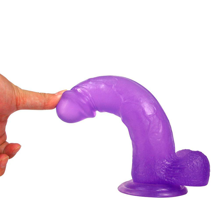 Dildo Jelly Studs Crystal  8'' Large Purple