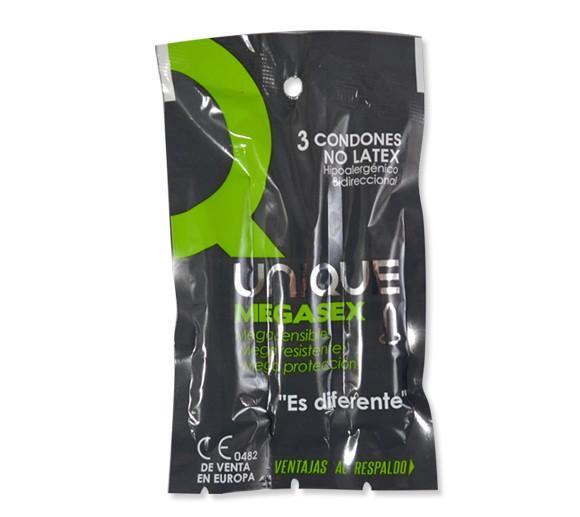 Condones Uniq Mega Sex x 3 Unidades