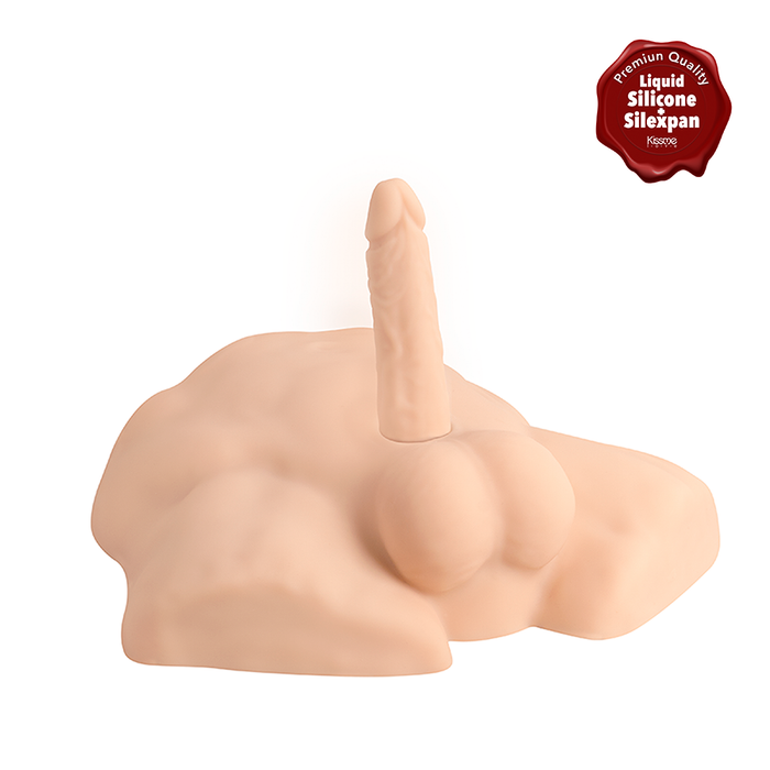 Premium Silicone Realistic Medio Torso de Dildo Intercambiable Caramel