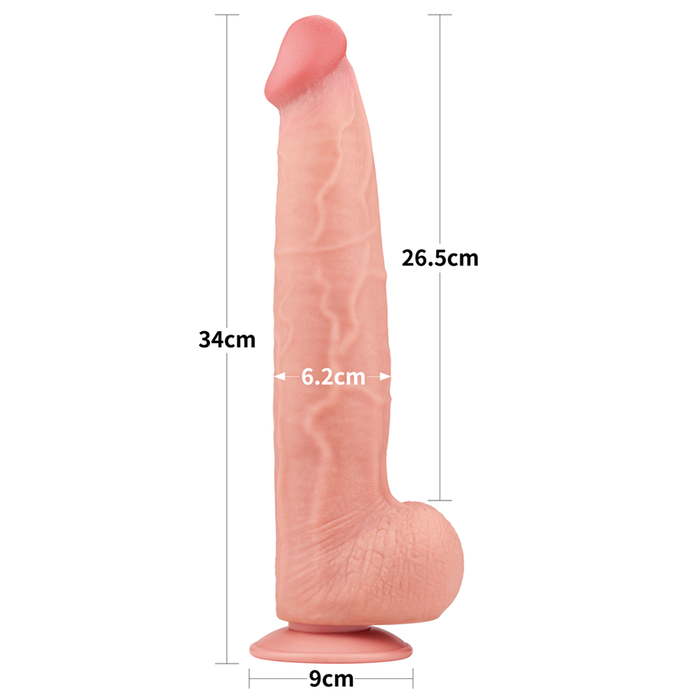 13.5'' King Sized Sliding Skin Dual Layer Dong Flesh