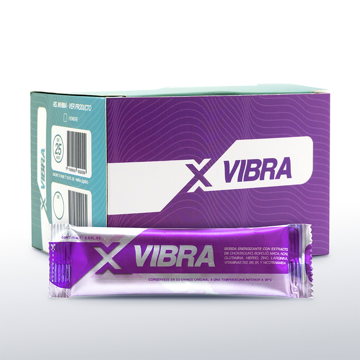 Caja x 25 Unds de Energizante Para Mujer X Vibra X 15 mL