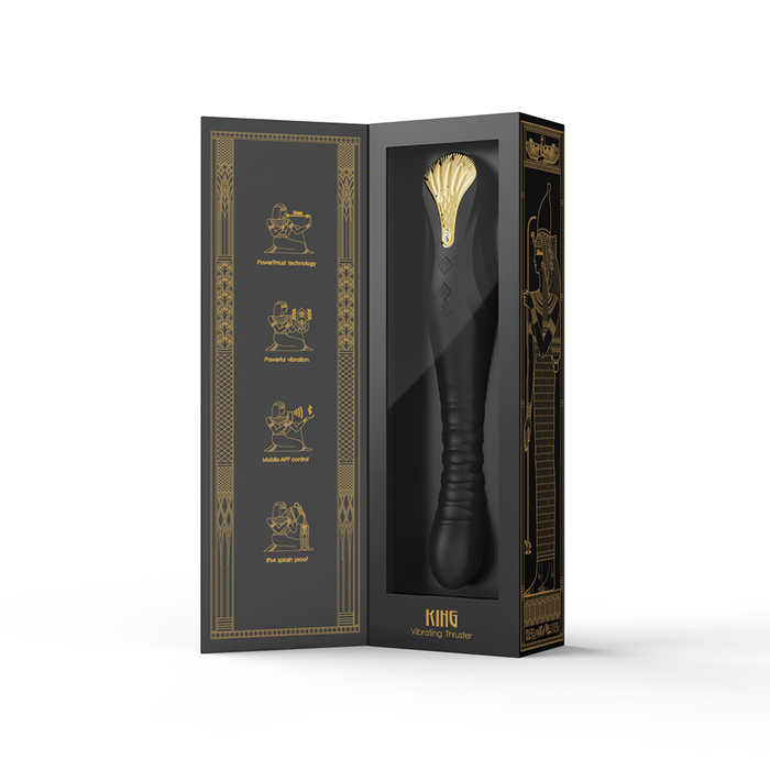 Vibrador de Lujo King Obsidian Black Controlado por APP Bluetooth by ZALO