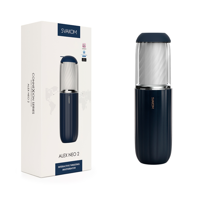 Masturbador Alex NEO 2 Azul Oscuro Controlado por APP Global by Svakom
