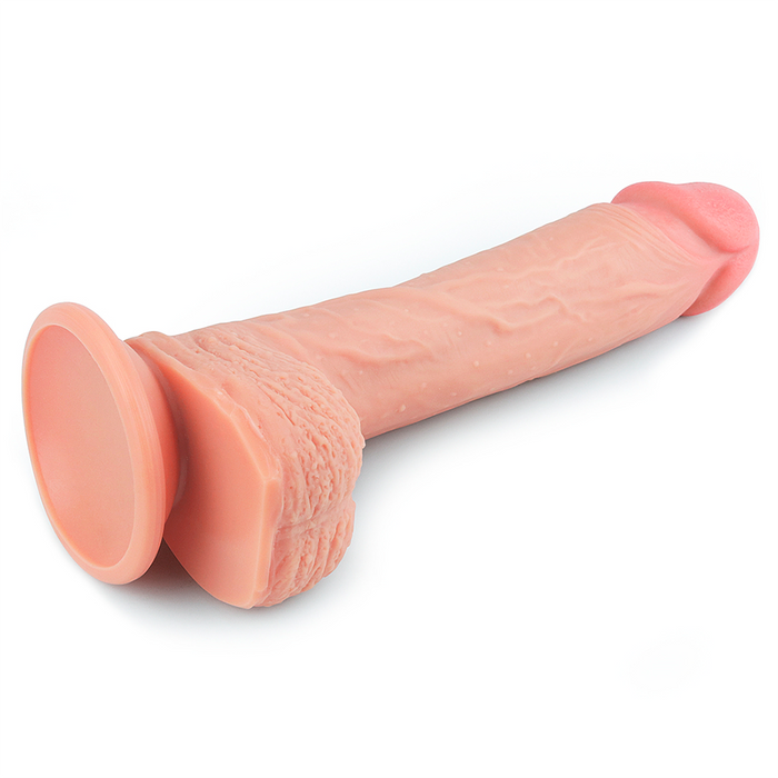 Dildo Dual Layered Platinum Silicone Flesh 8.5''