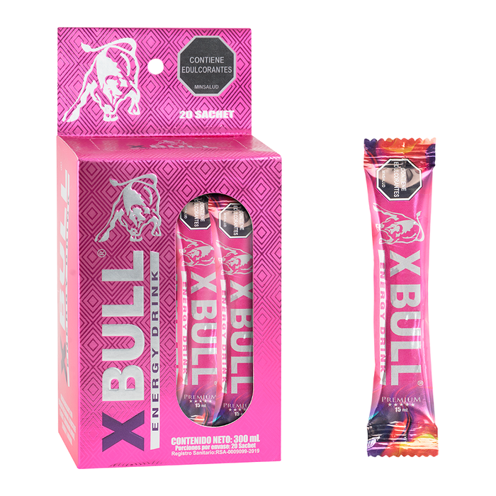 Energizante X-Bull Pink Caja X 20 Sachet de 15 mL