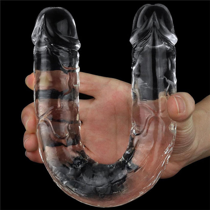 Dildo Transparente Doble Penetración