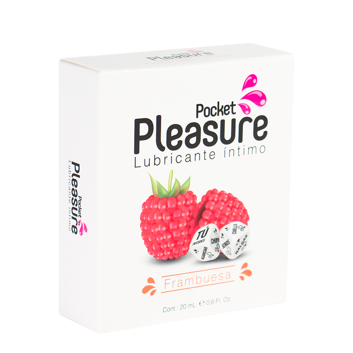 Lubricante íntimo Frambuesa + Dados Eróticos x 20 ml by Pocket Pleasure