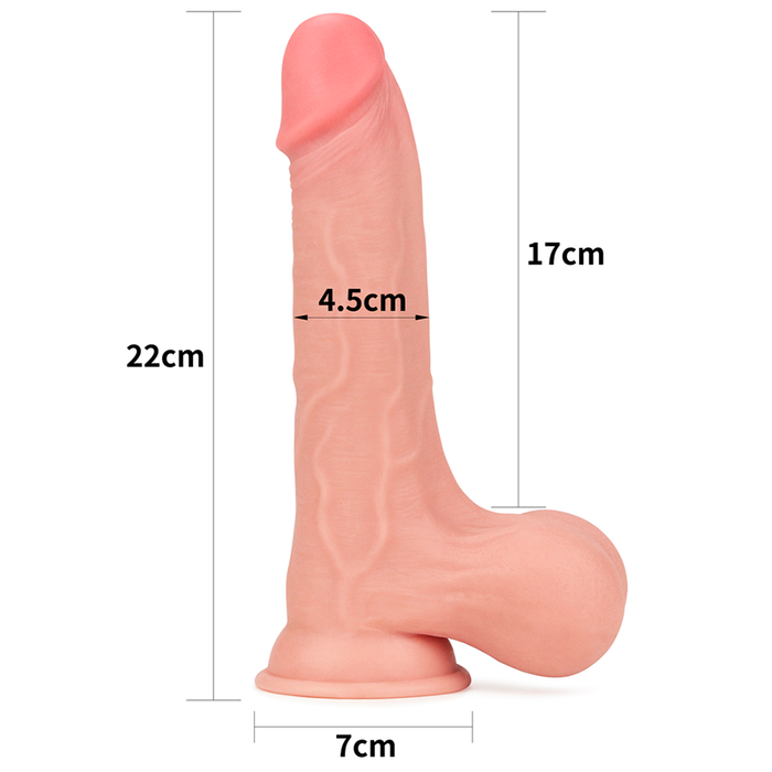 Dildo Sliding Skin Dual Layer 8.5''