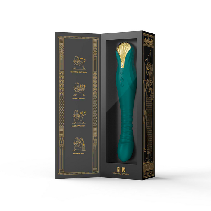 Vibrador de Lujo King Turquoise Green Controlado por APP Bluetooth by ZALO