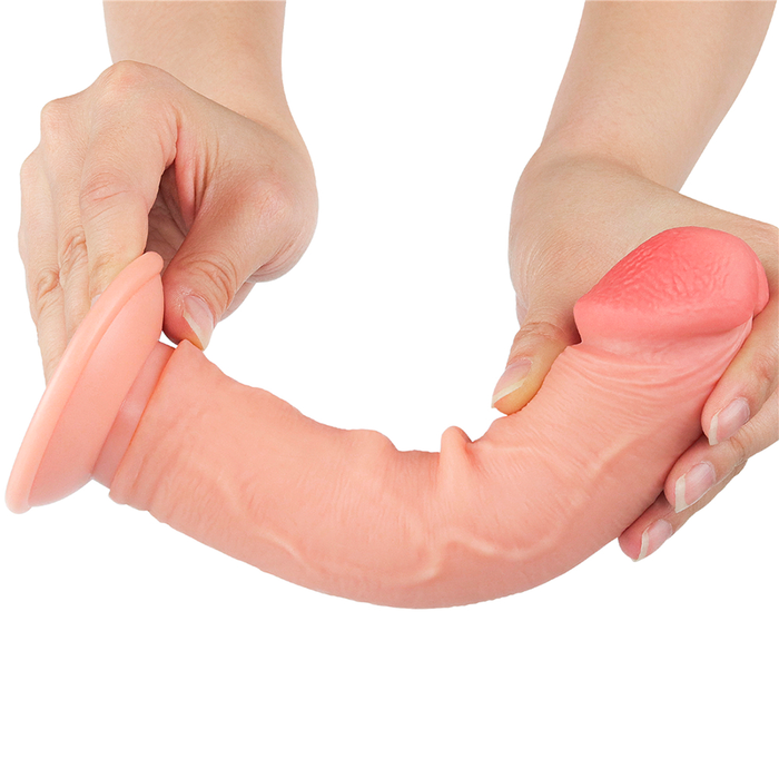 Dildo Realista 8'' Sliding Skin Dual Layer Dong Flesh